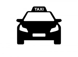 taxi black and white taxi logo with modern car